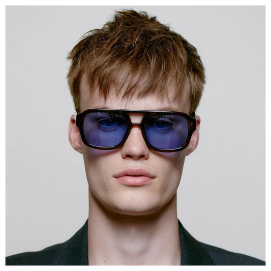 Kaya Sunglasses - Demi-Tortoise Blue Lense