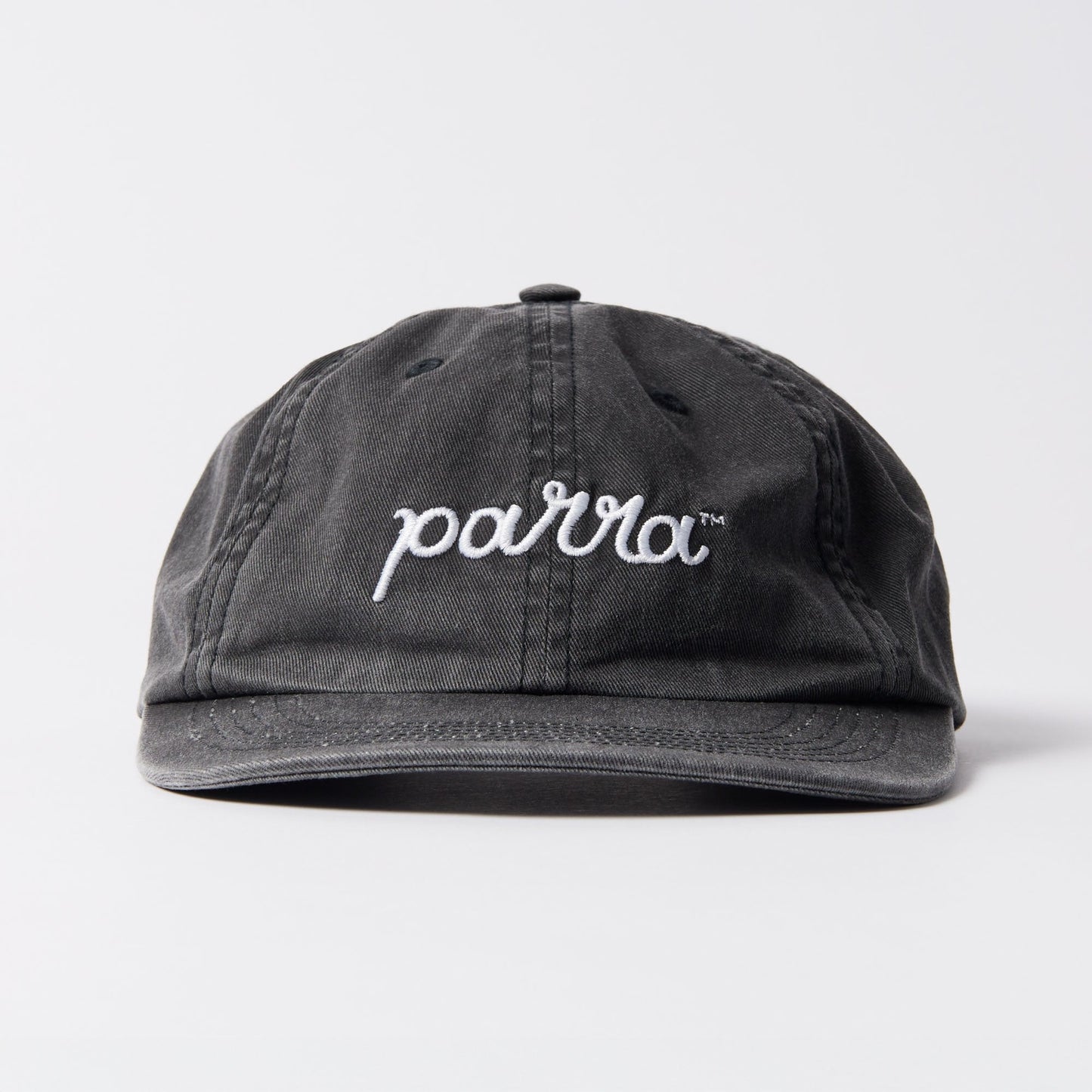Scripted 6 Panel Hat - Washed Black