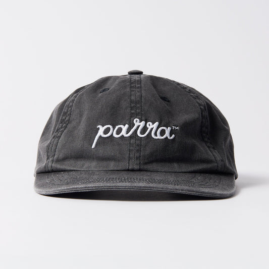 Scripted 6 Panel Hat - Washed Black
