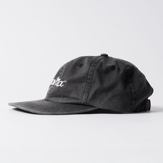 Scripted 6 Panel Hat - Washed Black