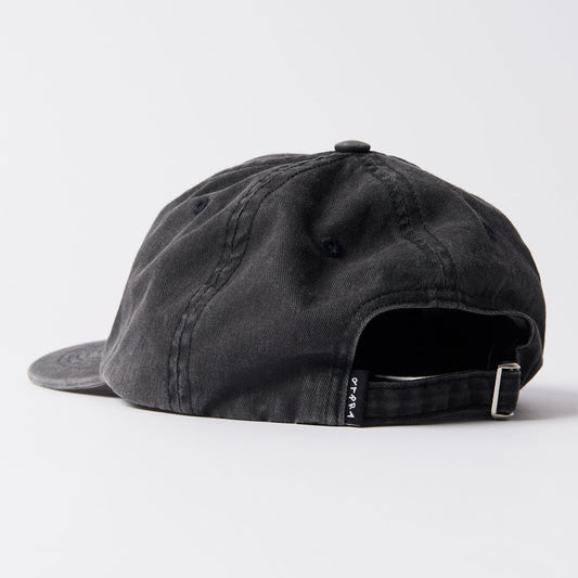 Scripted 6 Panel Hat - Washed Black