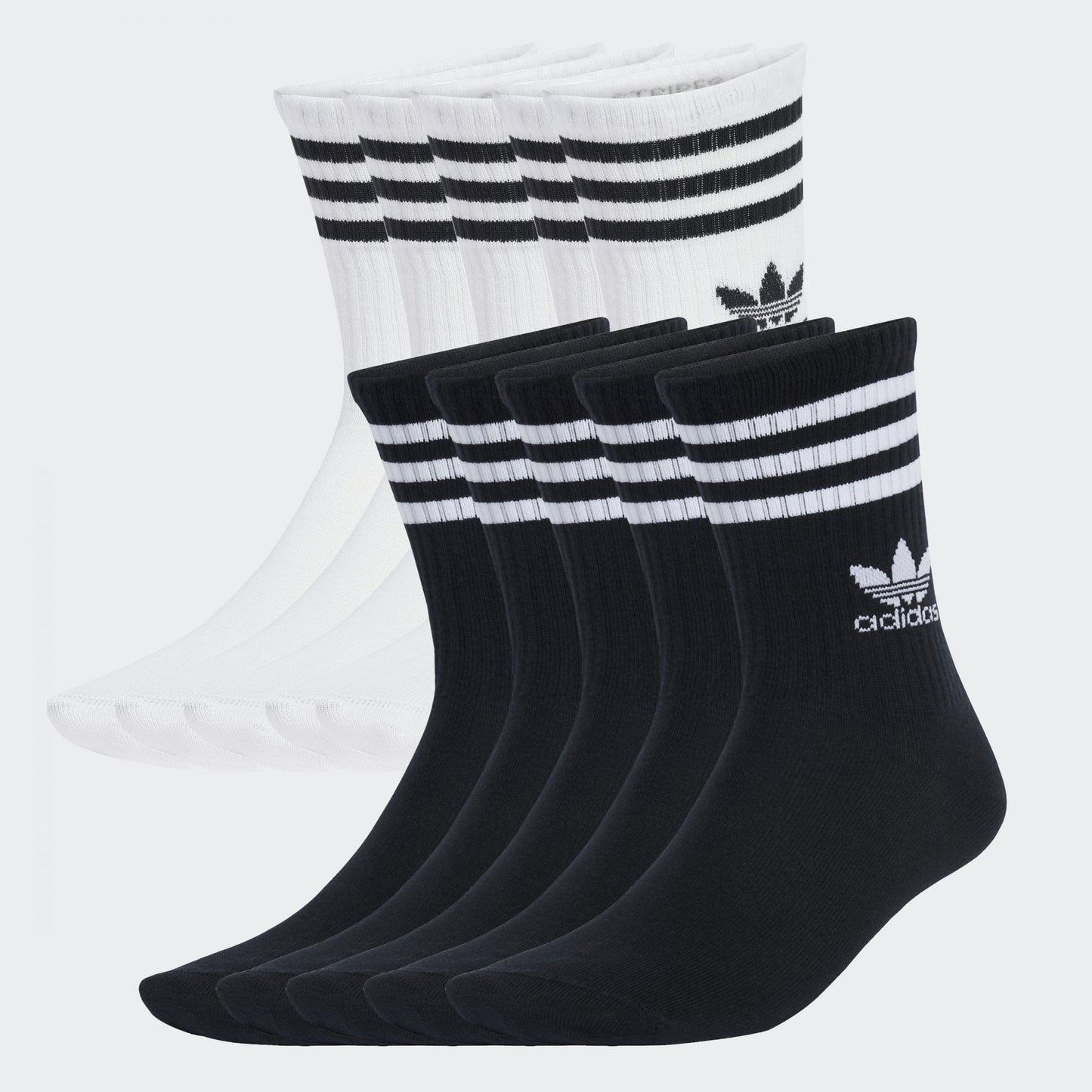 3 Stripe Crew Socks - 10 Pack