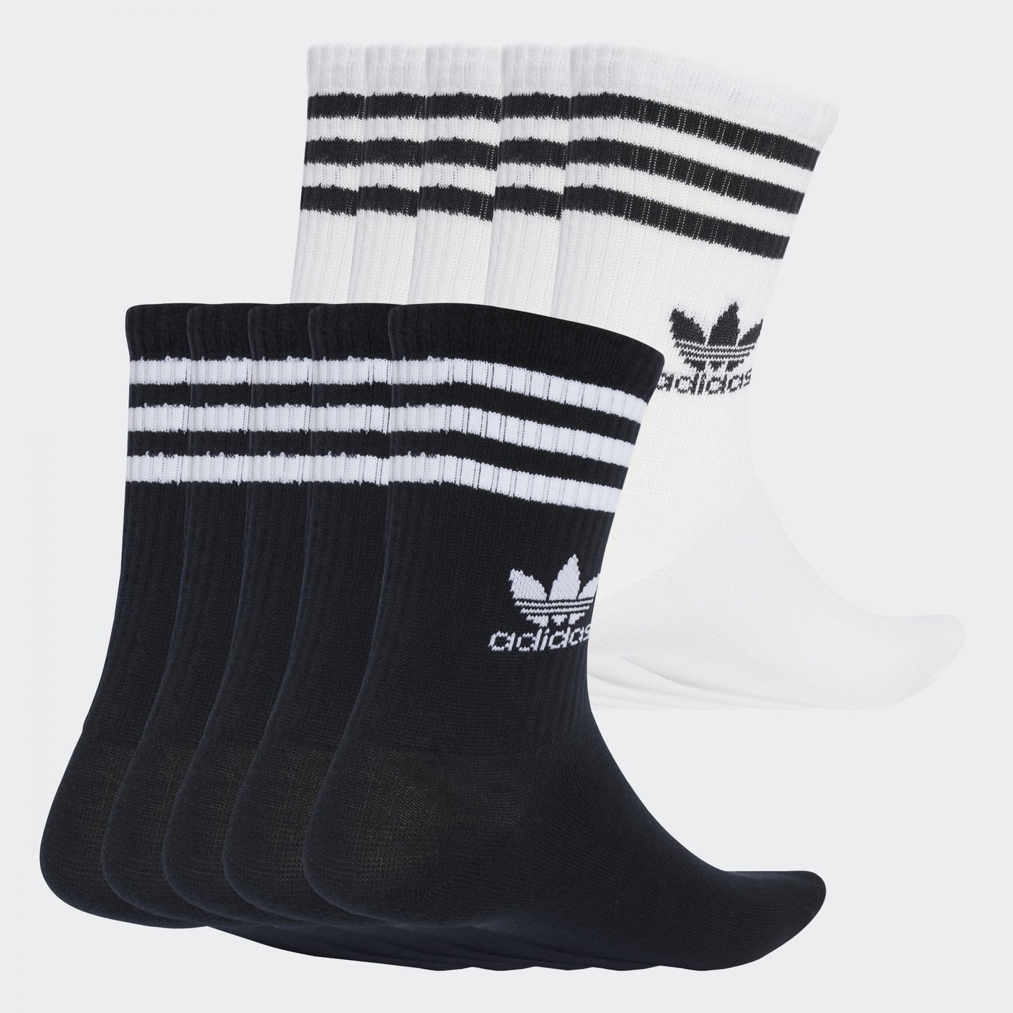 3 Stripe Crew Socks - 10 Pack