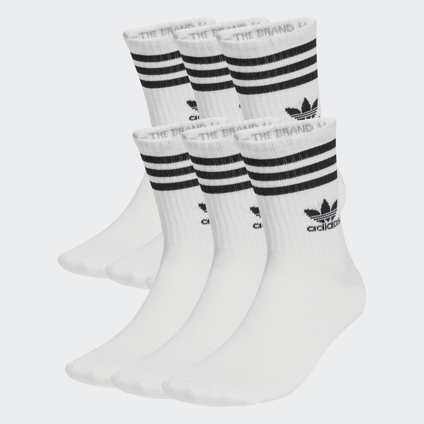 3 Stripe Crew Sock - 6 Pack