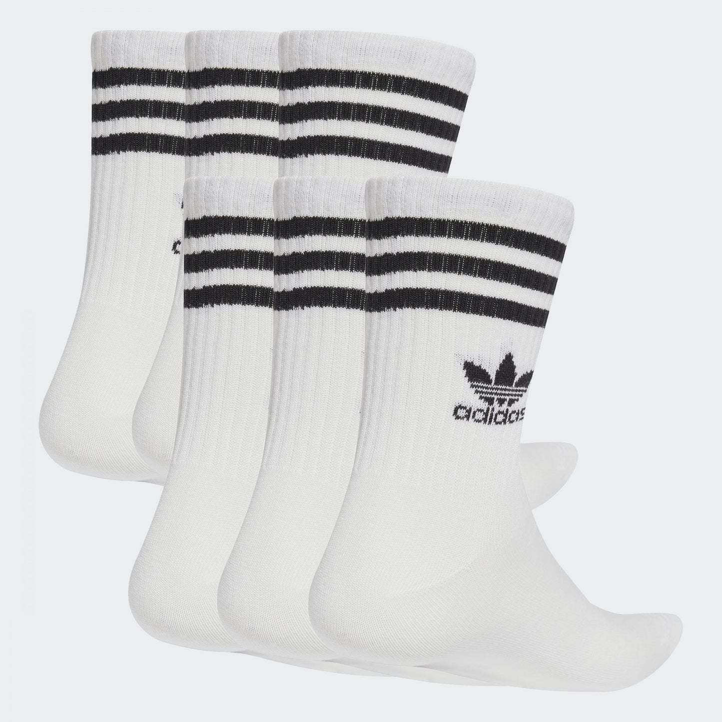 3 Stripe Crew Sock - 6 Pack