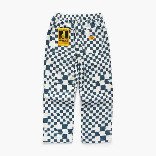 Printed Chef Pant - Teal Checker