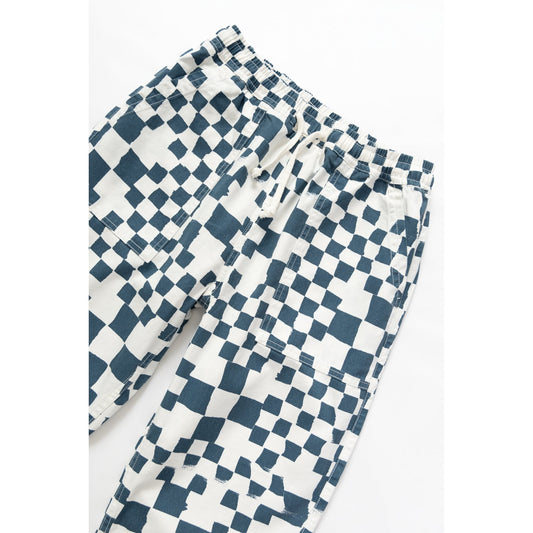 Printed Chef Pant - Teal Checker