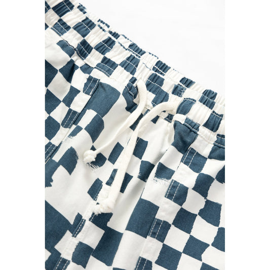 Printed Chef Pant - Teal Checker
