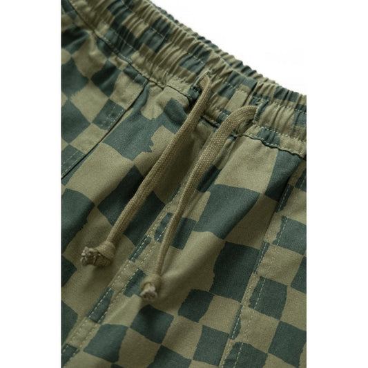 Printed Chef Pant - Olive Checker