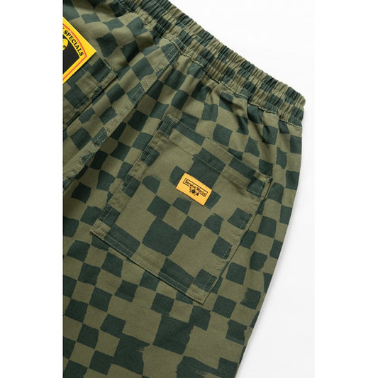 Printed Chef Short - Olive Checker