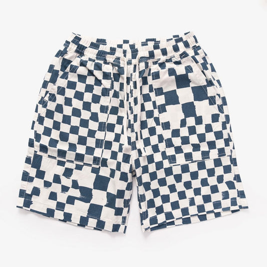 Printed Chef Short - Teal Checker