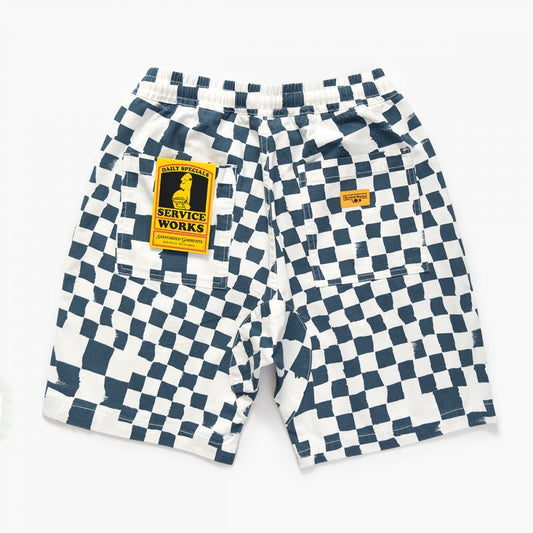 Printed Chef Short - Teal Checker