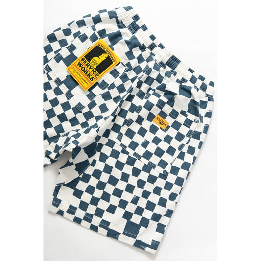 Printed Chef Short - Teal Checker