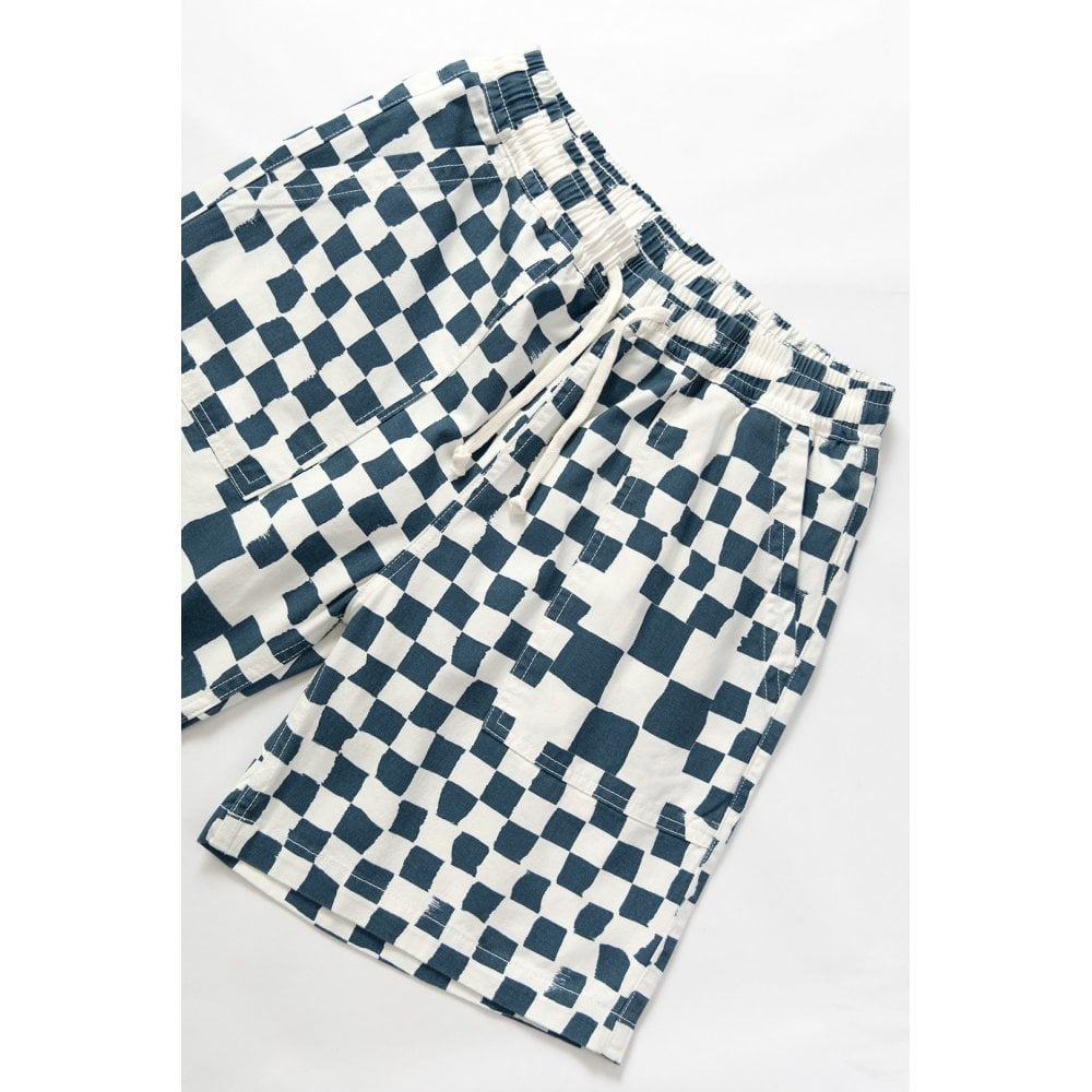 Printed Chef Short - Teal Checker