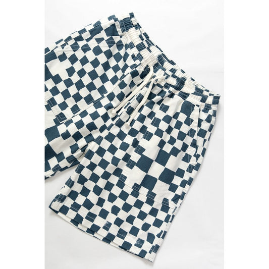 Printed Chef Short - Teal Checker