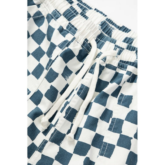 Printed Chef Short - Teal Checker