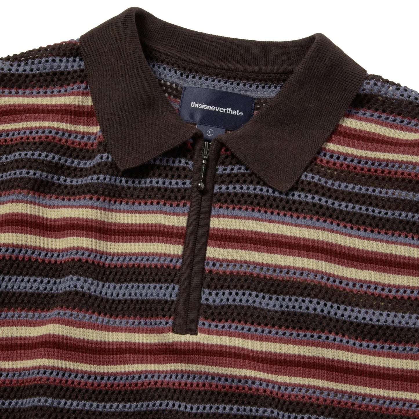 Striped S/S Knit Polo - Red