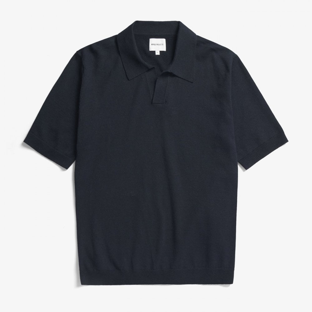 Leif Cotton Linen Polo - Dark Navy