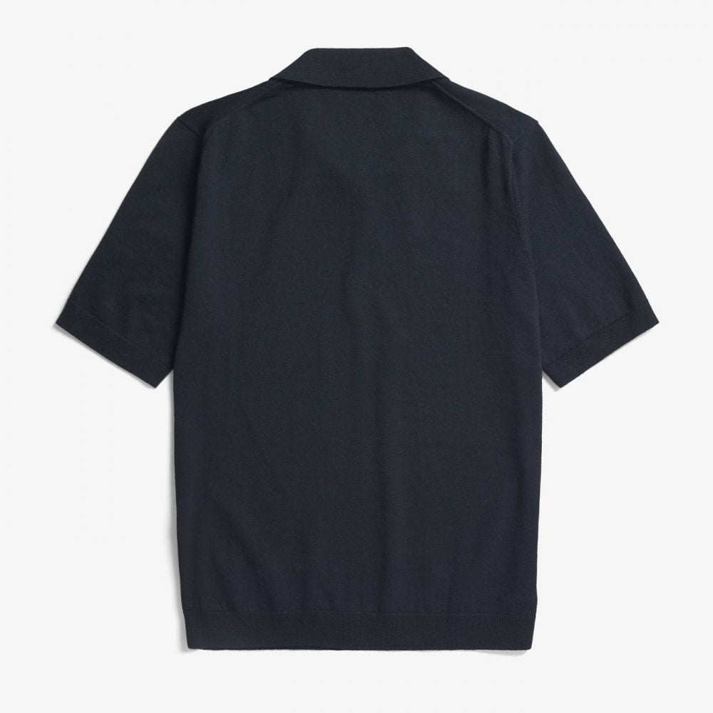 Leif Cotton Linen Polo - Dark Navy