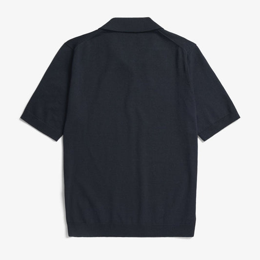 Leif Cotton Linen Polo - Dark Navy