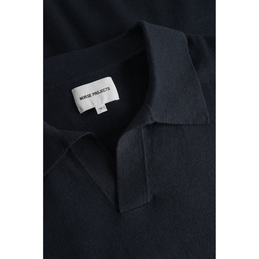 Leif Cotton Linen Polo - Dark Navy
