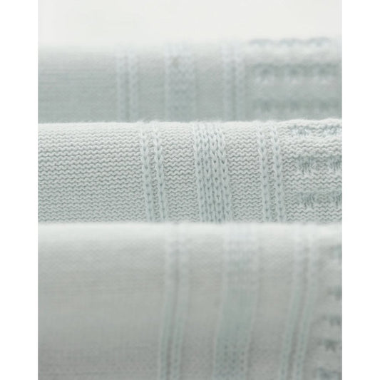 Turin Knitted Pocket Polo, Blue & Ecru Retro Sripe