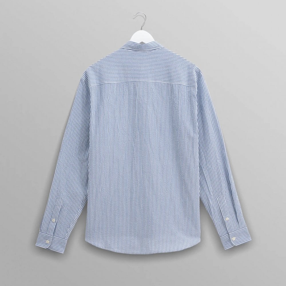 Rove LS Shirt, Cotton Seersucker Blue Stripe