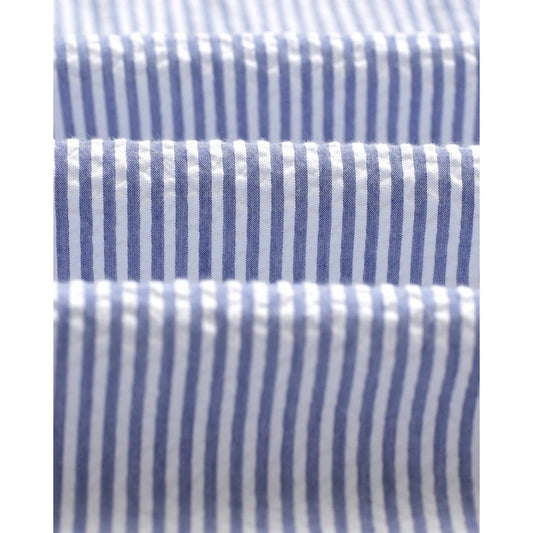 Rove LS Shirt, Cotton Seersucker Blue Stripe