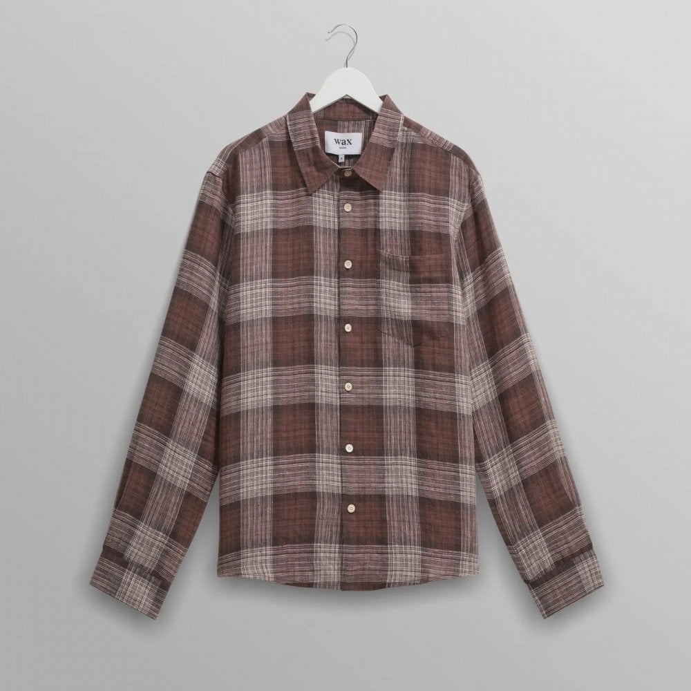 Jaunt LS Shirt, Linen - Brown Check