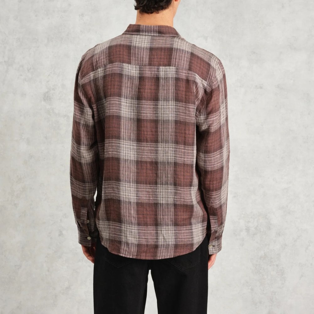 Jaunt LS Shirt, Linen - Brown Check