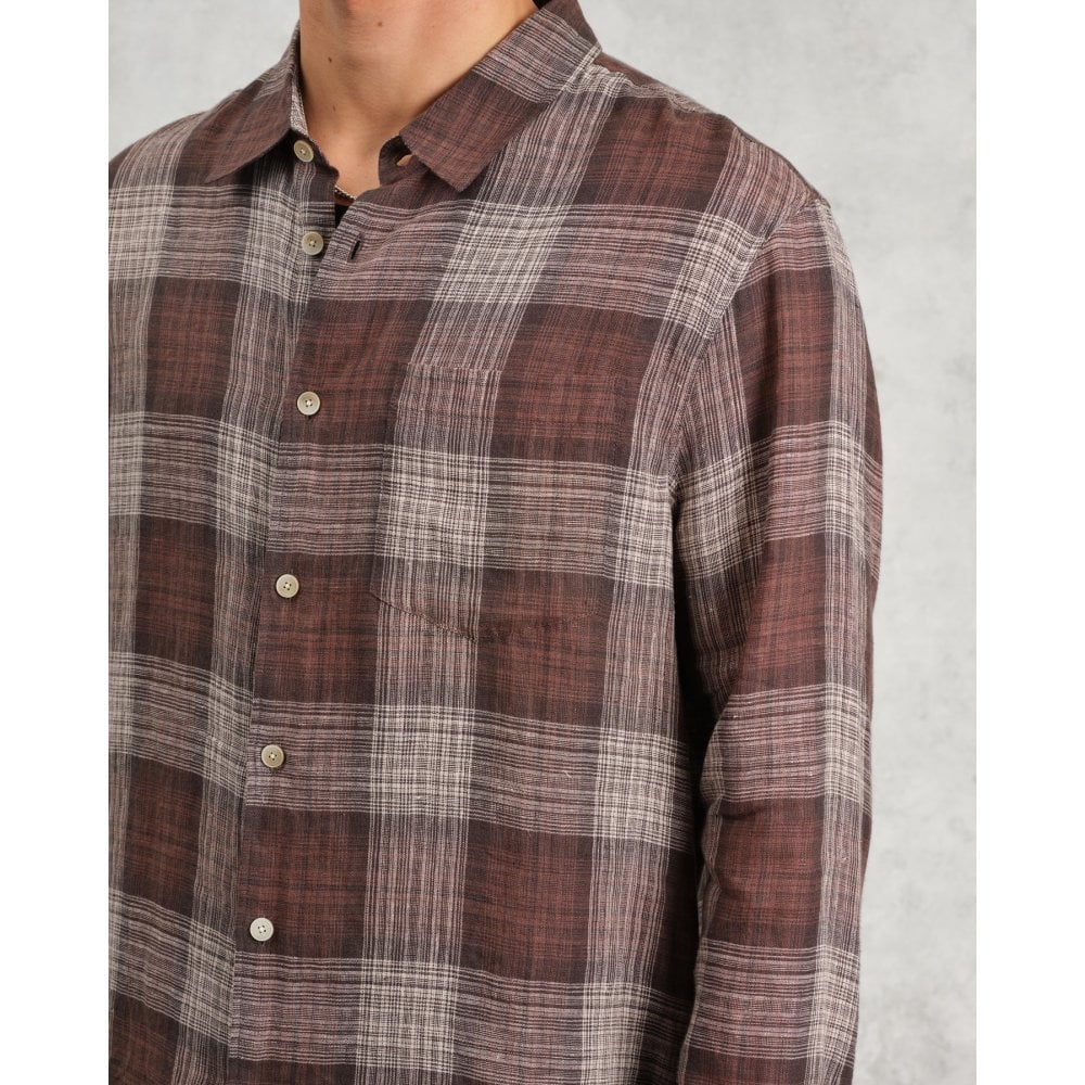 Jaunt LS Shirt, Linen - Brown Check