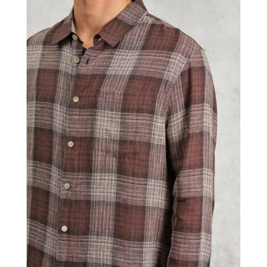Jaunt LS Shirt, Linen - Brown Check
