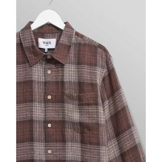 Jaunt LS Shirt, Linen - Brown Check