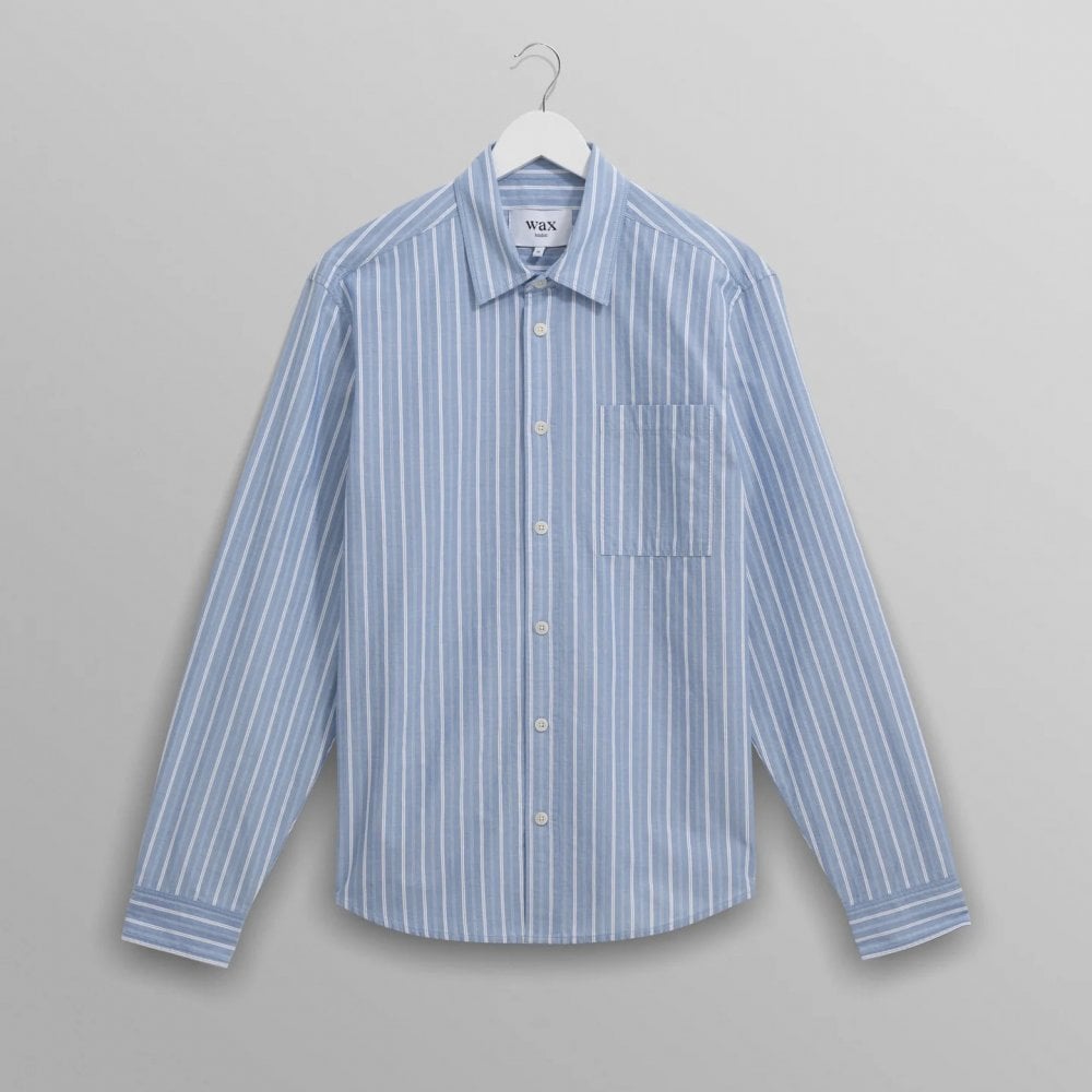 Rove LS Shirt, Cotton Poplin - Blue Stripe