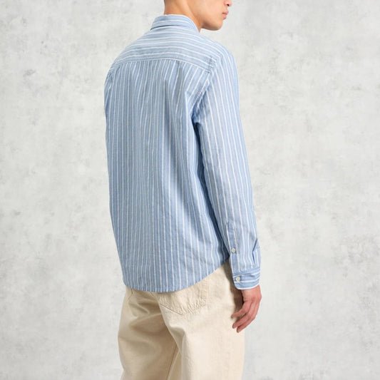 Rove LS Shirt, Cotton Poplin - Blue Stripe