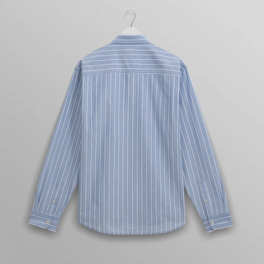 Rove LS Shirt, Cotton Poplin - Blue Stripe