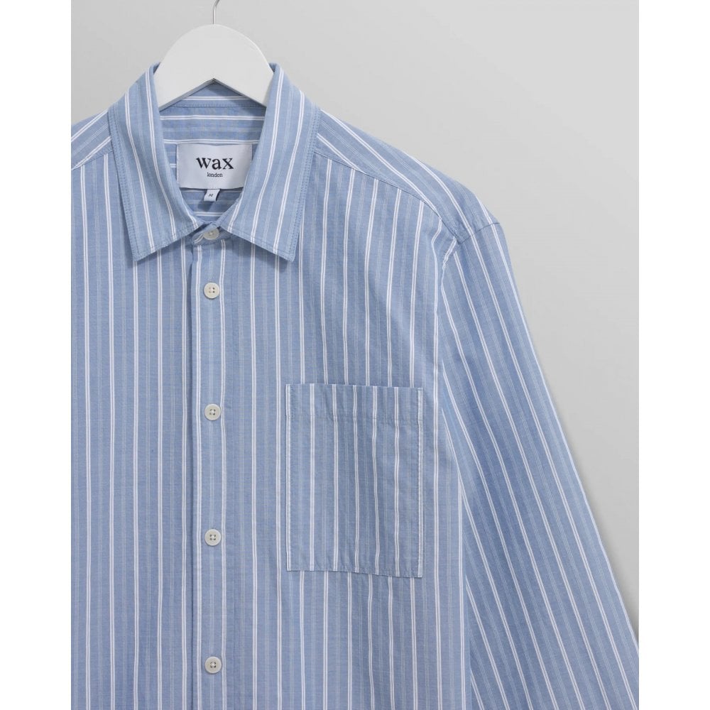 Rove LS Shirt, Cotton Poplin - Blue Stripe