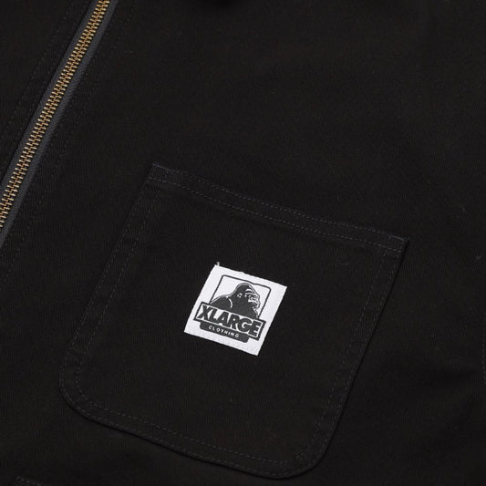 Embroidered Work Jacket - Black