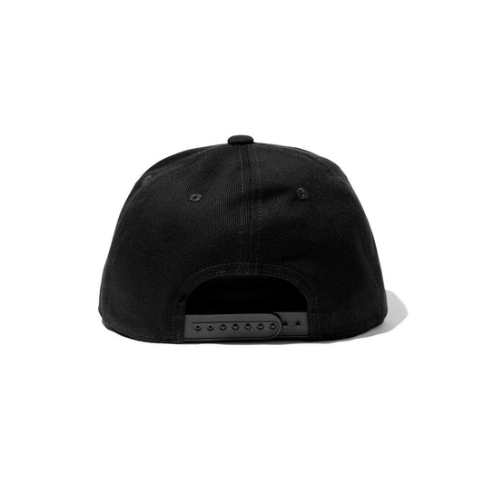 Round Logo Snapback Cap - Black
