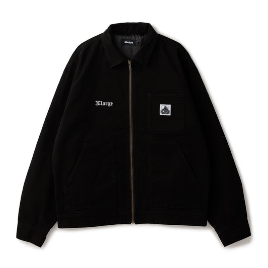 Embroidered Work Jacket - Black