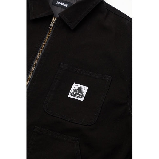 Embroidered Work Jacket - Black