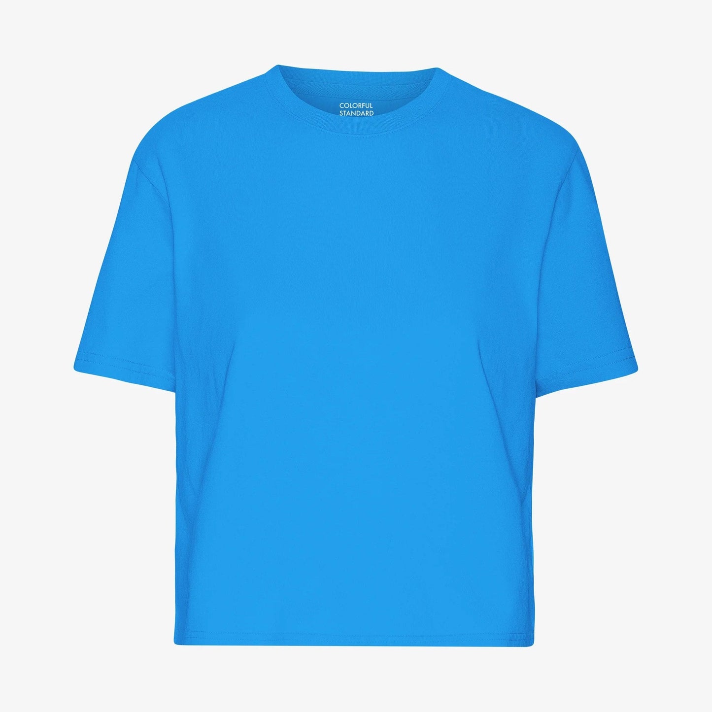 Women's Organic Boxy Crop Tee - Pacific Blue