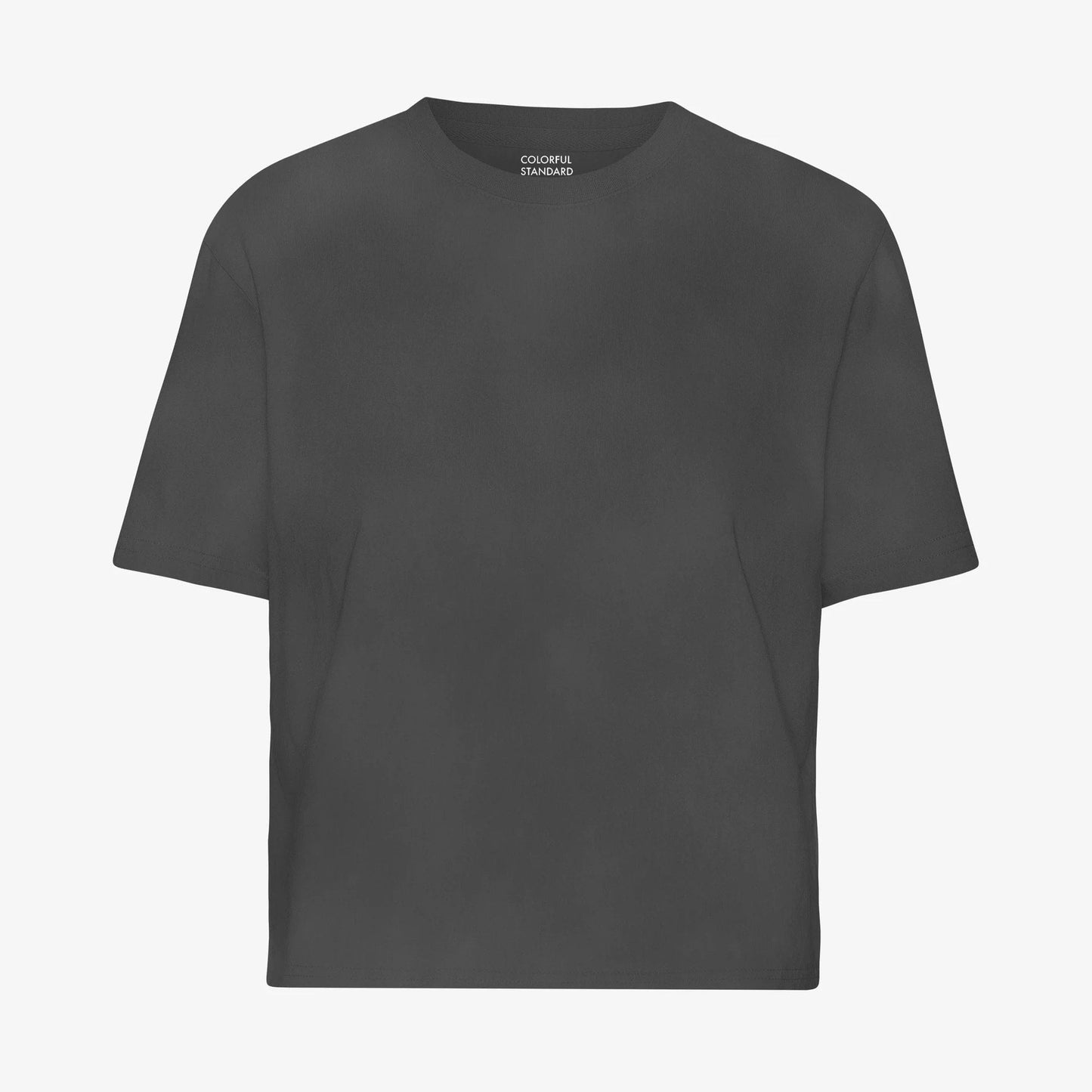 Women's Organic Boxy Crop Tee - Faded Black