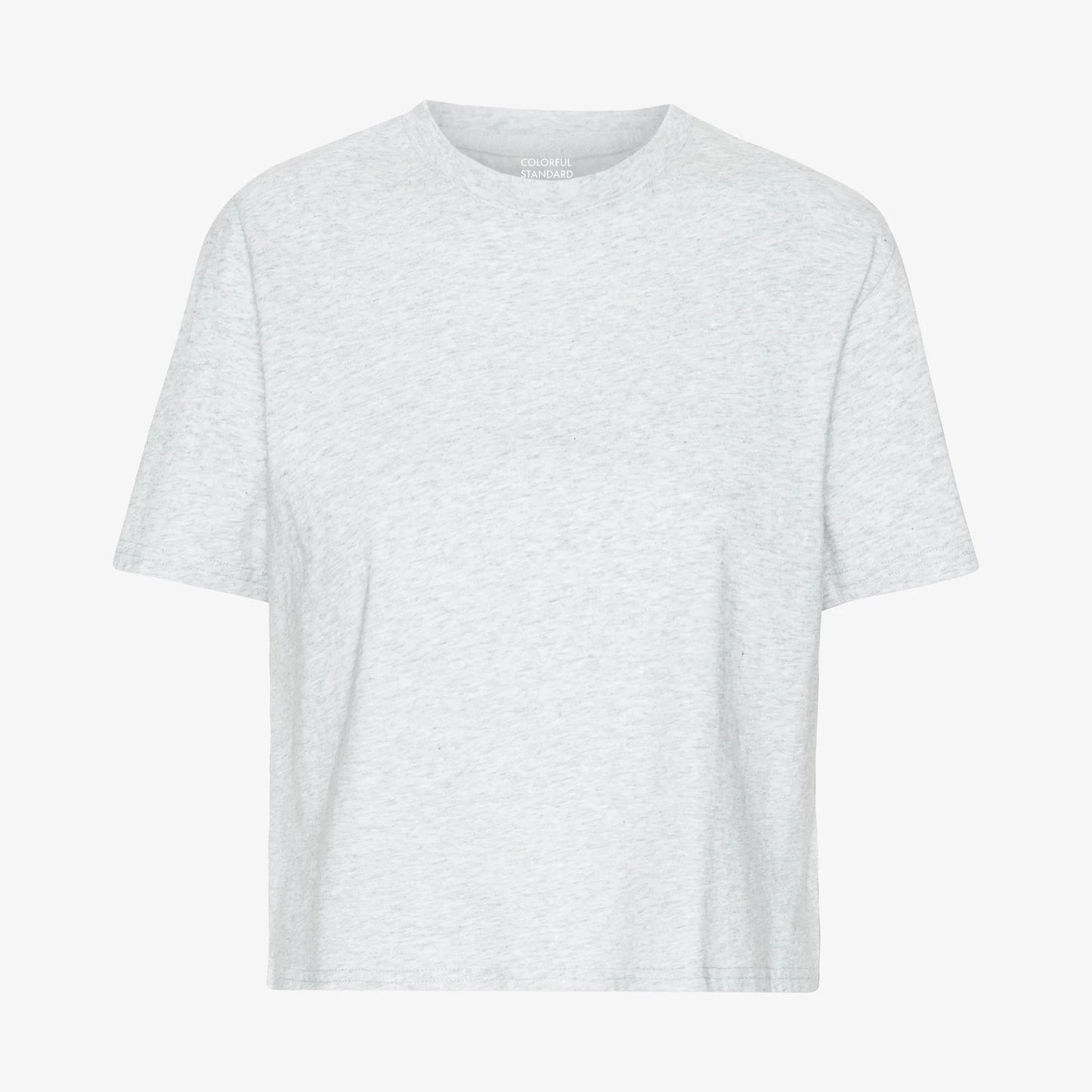 Women's Organic Boxy Crop Tee - Snow Melange