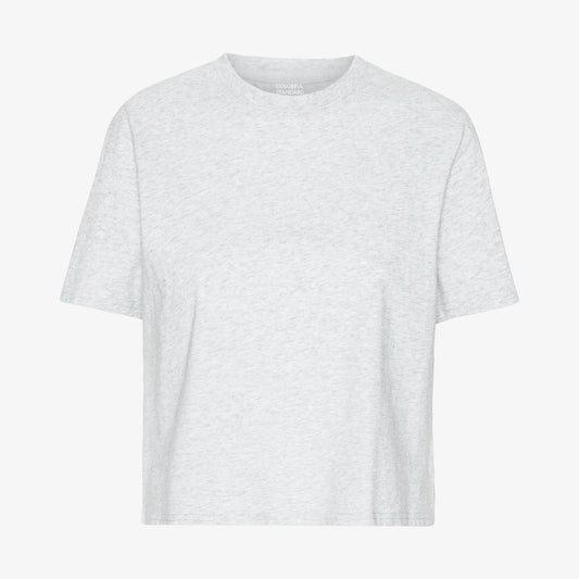 Women's Organic Boxy Crop Tee - Snow Melange