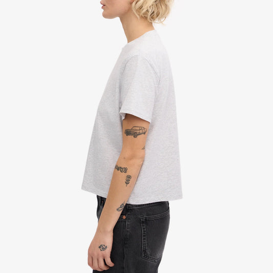 Women's Organic Boxy Crop Tee - Snow Melange