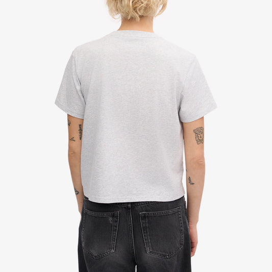 Women's Organic Boxy Crop Tee - Snow Melange
