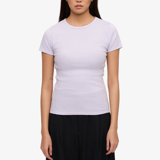 Women's Organic Rib Ss T-shirt - Soft Lavender