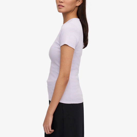Women's Organic Rib Ss T-shirt - Soft Lavender