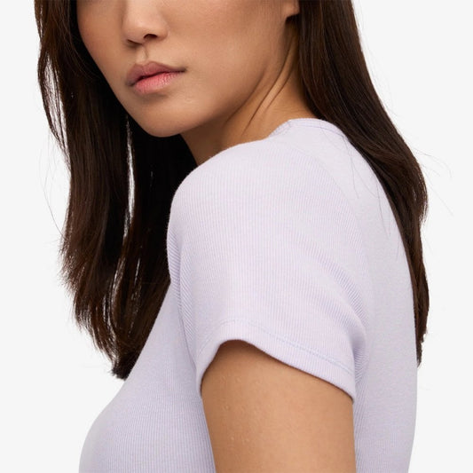 Women's Organic Rib Ss T-shirt - Soft Lavender